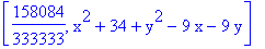 [158084/333333, x^2+34+y^2-9*x-9*y]